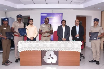 Indian Bank Provides Raincoats to Greater Chennai Corporation Police Personnel as a Gesture of Goodwill