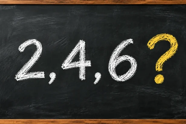 The numbers 2, 4, 6 on a blackboard, the puzzle Peter Wason used to show confirmation bias